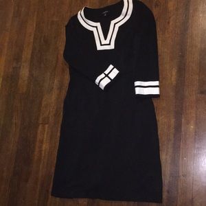 Lands End L/S black dress Size 10 w/pockets.